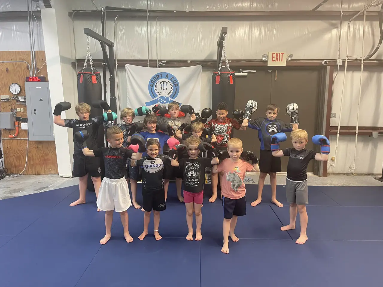 Kickboxing students training striking combinations at Chango BJJ in Summerville SC